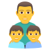 👨‍👦‍👦 family: man, boy, boy display on JoyPixels